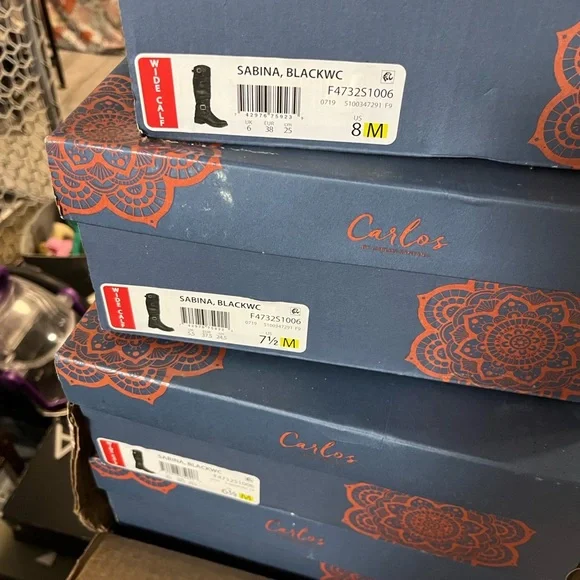 Carlos by Carlos Santana Wide Calf Black Over the Knee Boots - Picture 9 of 9